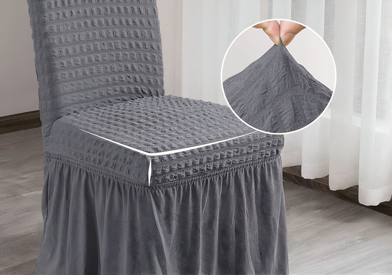 FUNDA SET 6 SILLA TURCAS GRIS - 2