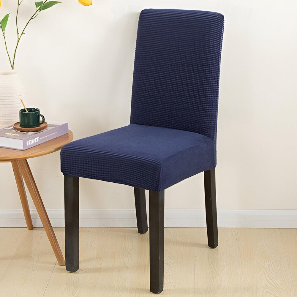 FUNDA PACK 6 CUBRE SILLA COMEDOR CUADRILLE AZUL - 1