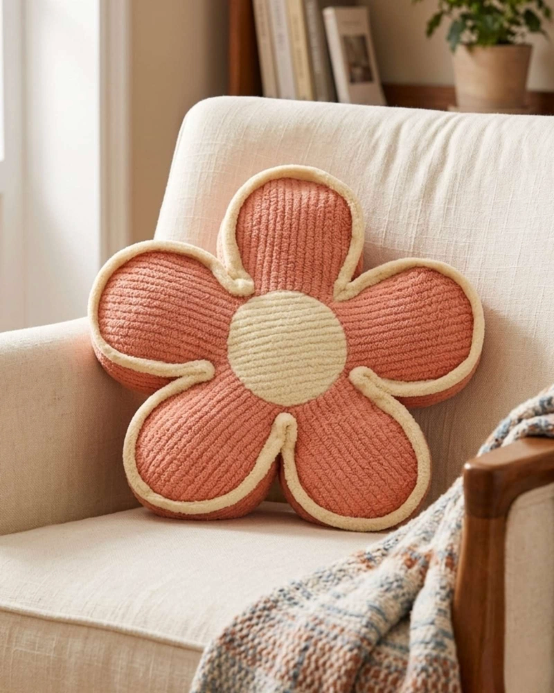 COJÍN SET 2 DISEÑO FLOR VERDE ROSADO - 1