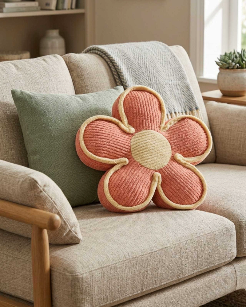 COJÍN SET 2 DISEÑO FLOR VERDE ROSADO - 3