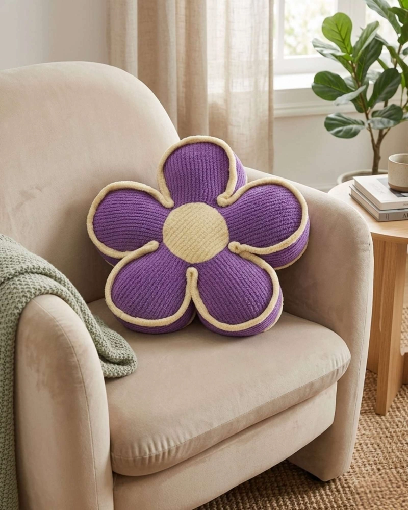 COJÍN SET 4 DISEÑO FLOR AZUL - 1