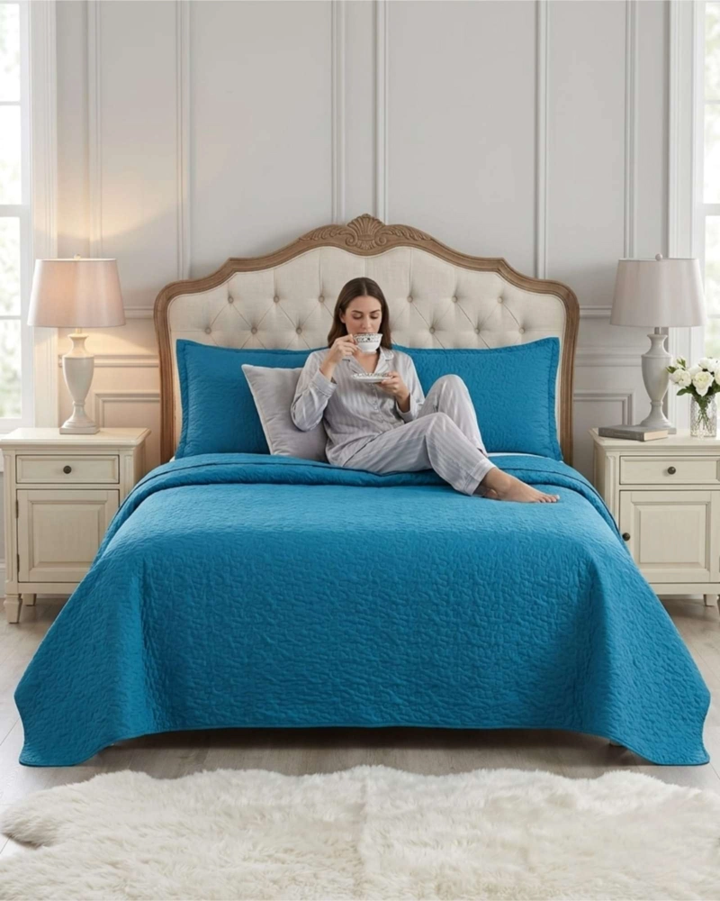 CUBRECAMA 2 PLAZAS ALGODÓN MULTICOLOR QUILT VERANO - 2