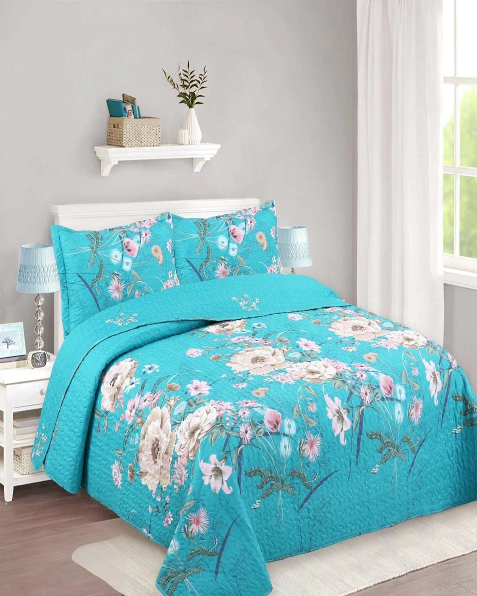 CUBRECAMA ALGODÓN MULTICOLOR QUILT VERANO KING-SUPERKING - 1