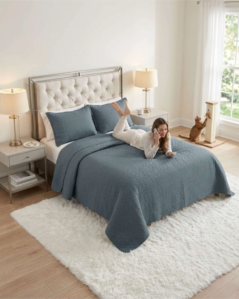 CUBRECAMA 2 PLAZAS ALGODÓN MULTICOLOR QUILT VERANO - 4