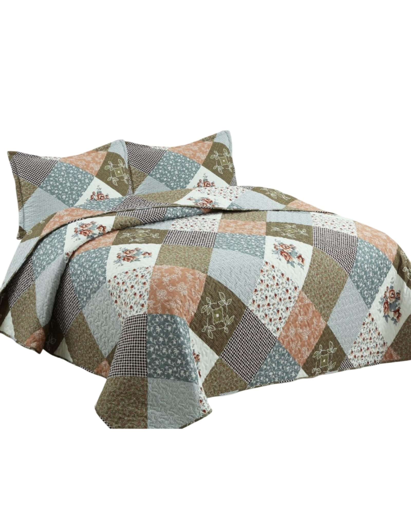 CUBRECAMA ALGODÓN MULTICOLOR QUILT VERANO KING-SUPERKING - 3