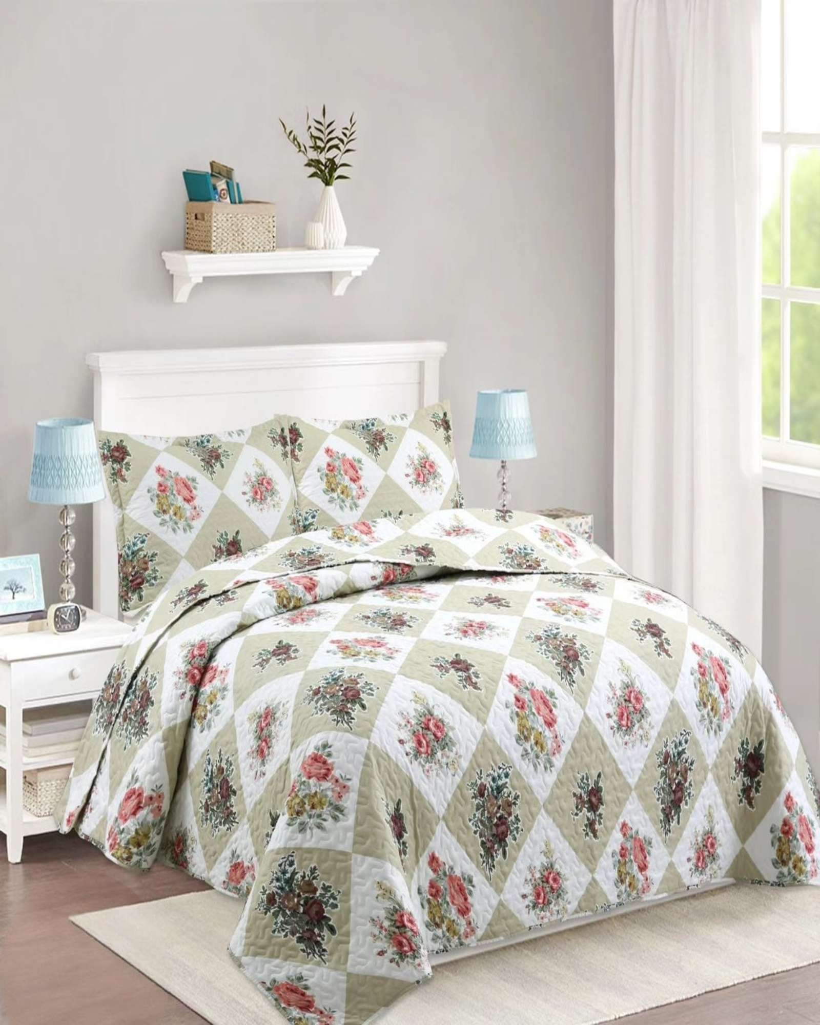 CUBRECAMA ALGODÓN MULTICOLOR QUILT VERANO KING-SUPERKING - 1
