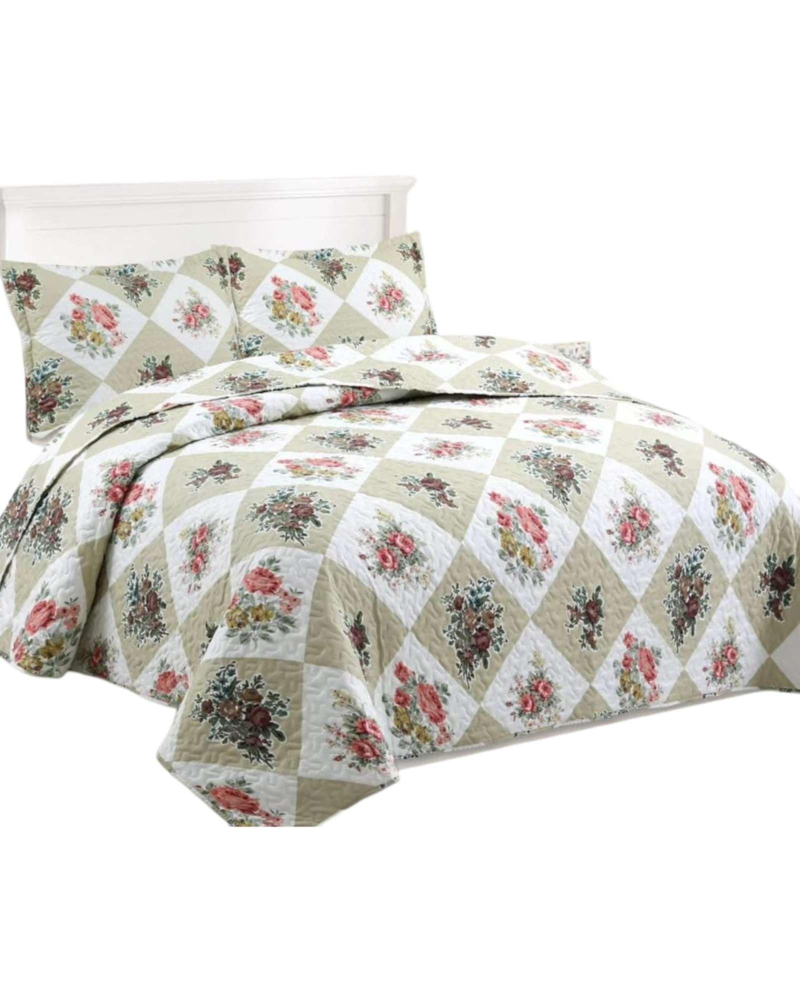 CUBRECAMA ALGODÓN MULTICOLOR QUILT VERANO KING-SUPERKING - 3