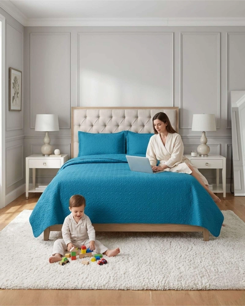 CUBRECAMA ALGODÓN MULTICOLOR QUILT VERANO KING-SUPERKING - 4