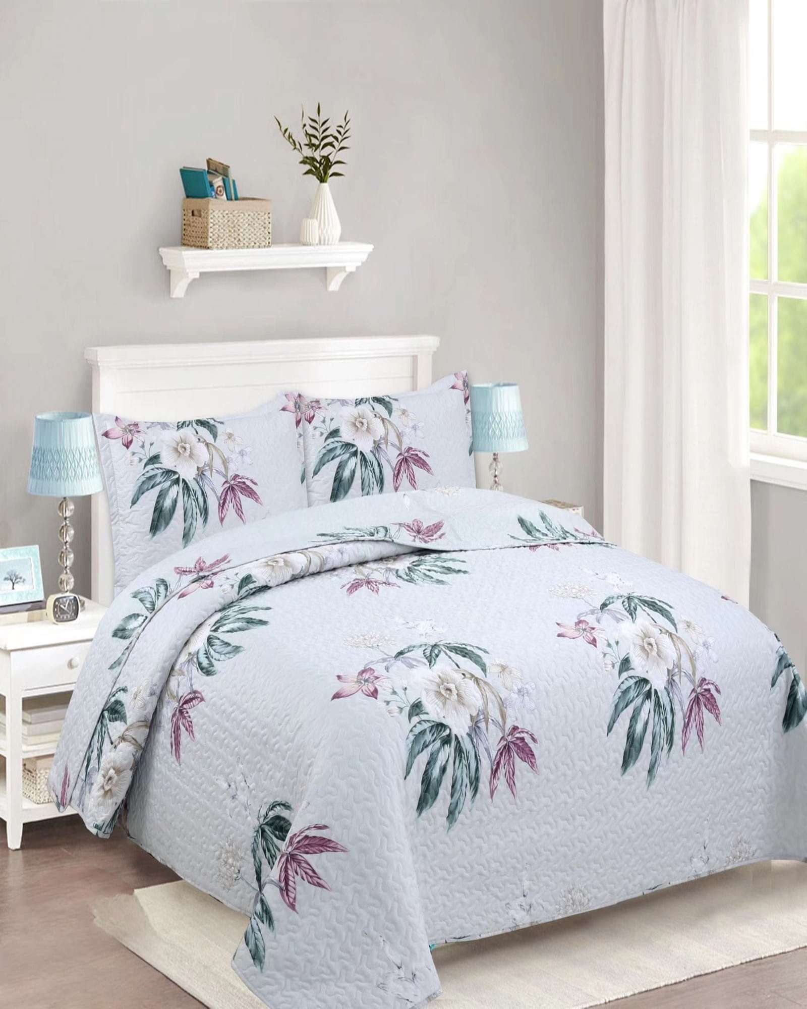 CUBRECAMA 2 PLAZAS ALGODÓN MULTICOLOR QUILT VERANO - 1