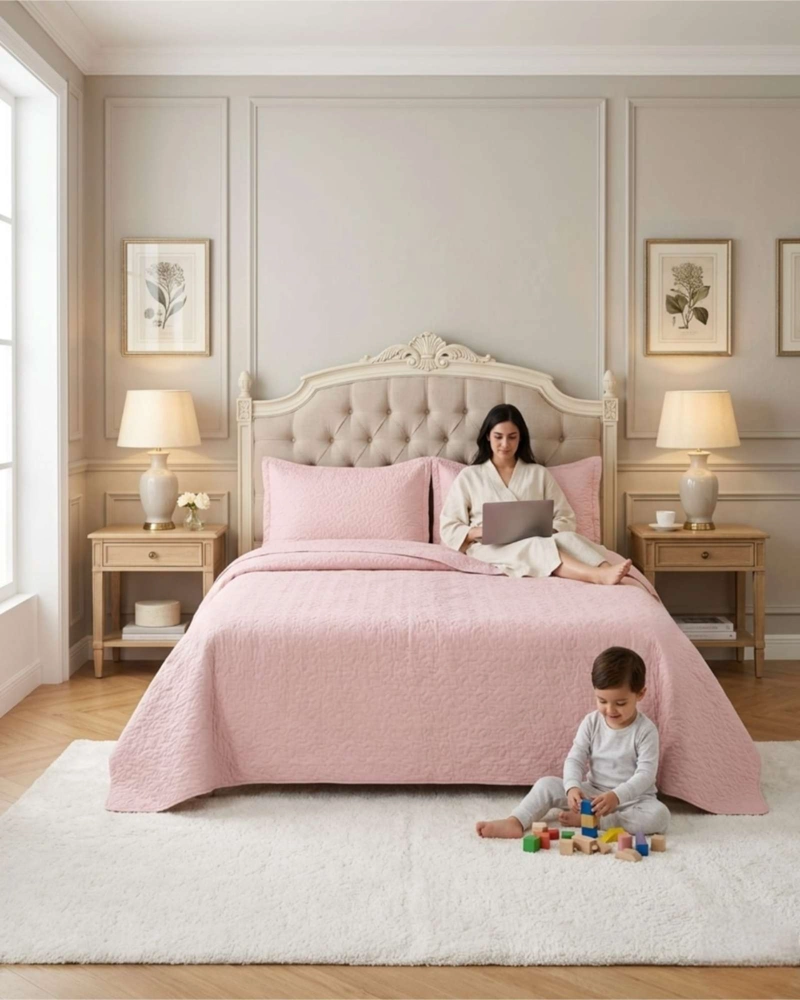 CUBRECAMA 2 PLAZAS ALGODÓN MULTICOLOR QUILT VERANO - 2