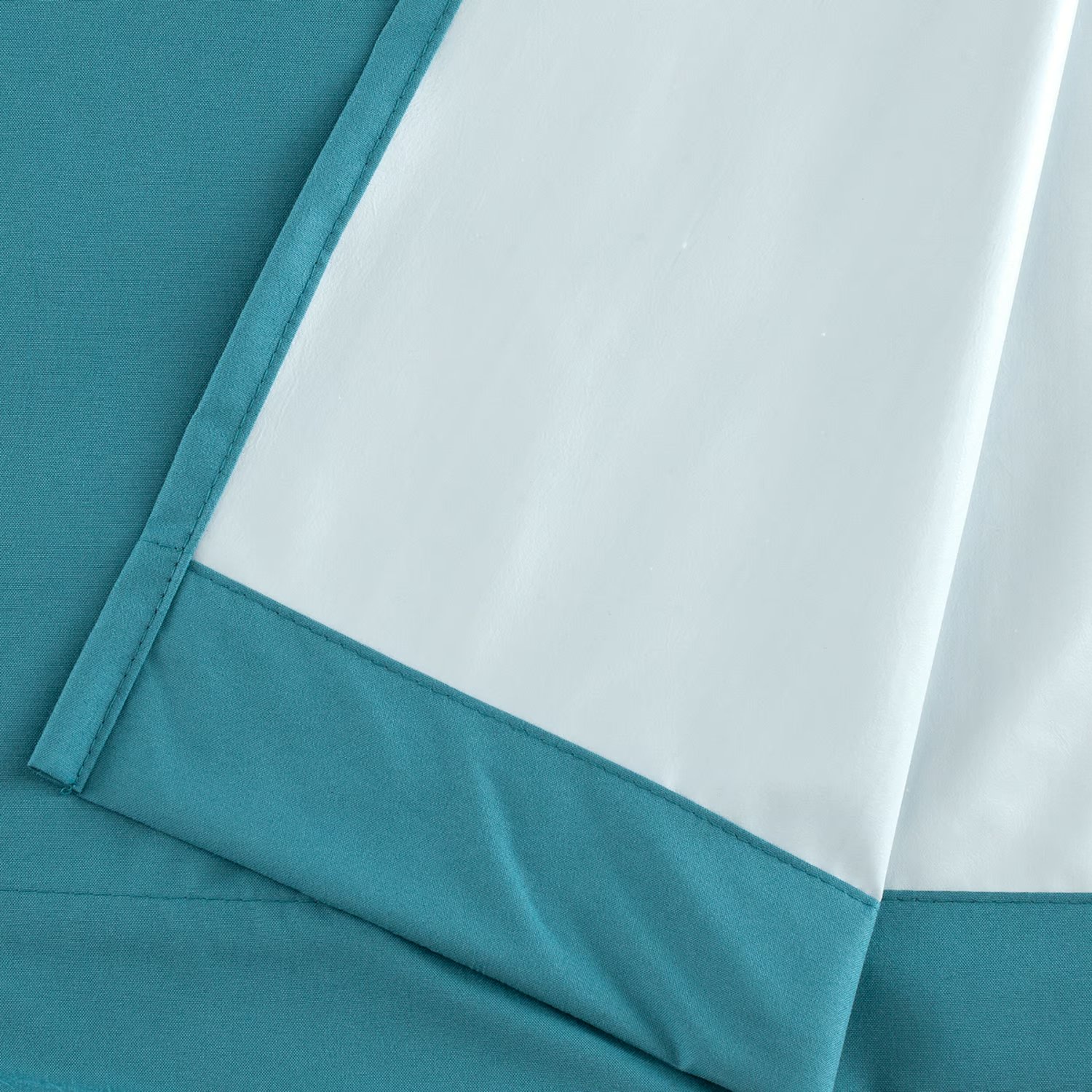 SET CORTINAS 2 PAÑOS ENGOMADAS TEXTURIZADA 140X220 TURQUESA - 2
