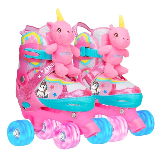 SET PATIN 4 RUEDAS UNICKAWAII C/ACCESORIOS PELUCHE TALLA XS 27-30 - 1