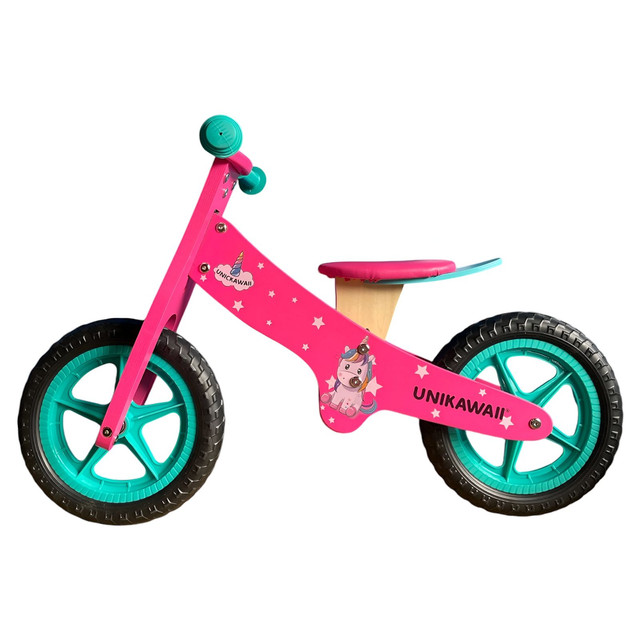 BICICLETA EQUILIBRIO BALANCE UNICKAWAII MADERA ROSA - 2
