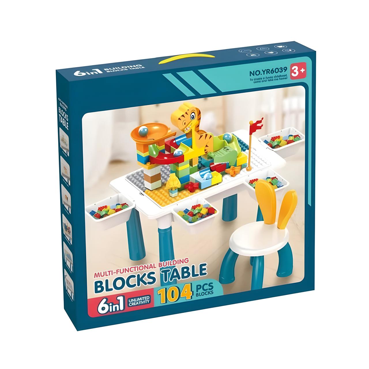 MESA LEGOS INCLUYE 1 SILLA Y LEGOS 104 PZ BLOCKS MULTICOLOR - 4