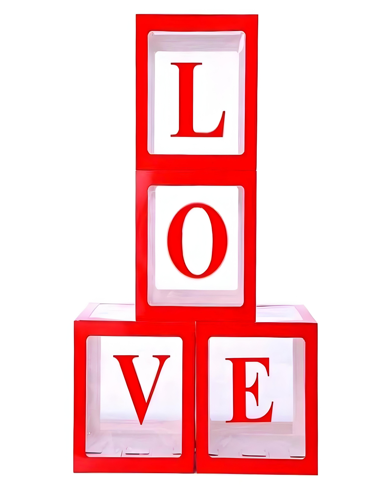 CAJA CON DECORACION LOVE SAN VALENTIN ROJO - 3
