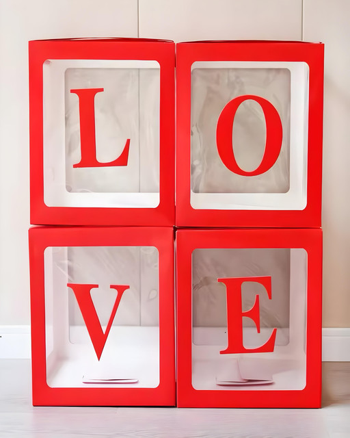 CAJA DECORACIÓN LOVE SAN VALENTIN ROJO - 1