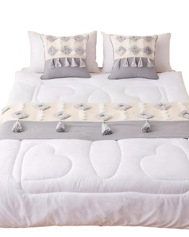 JUEGO DE PIECERA DE CAMA CON 2 FUNDAS MODELO BOHO - 2