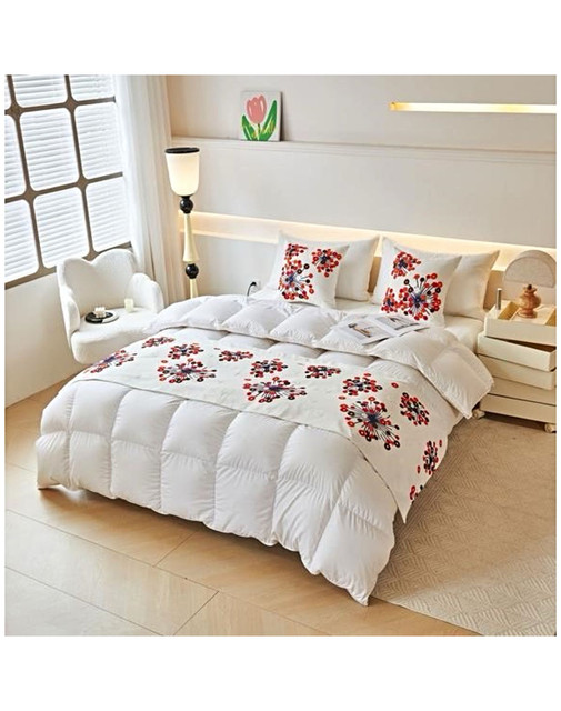 JUEGO DE PIECERA DE CAMA CON 2 FUNDAS MODELO BORDAD T01 - 3