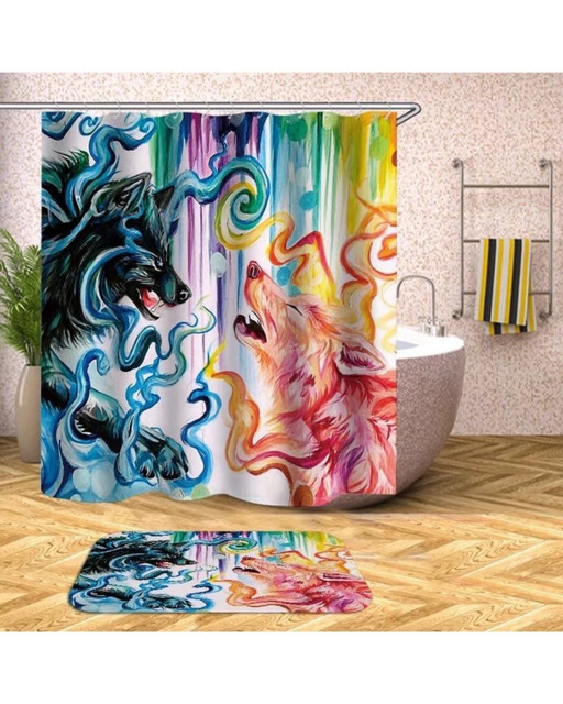CORTINA DE BAÑO MAS FORRO DE DUCHA IMPERMEABLE - 3