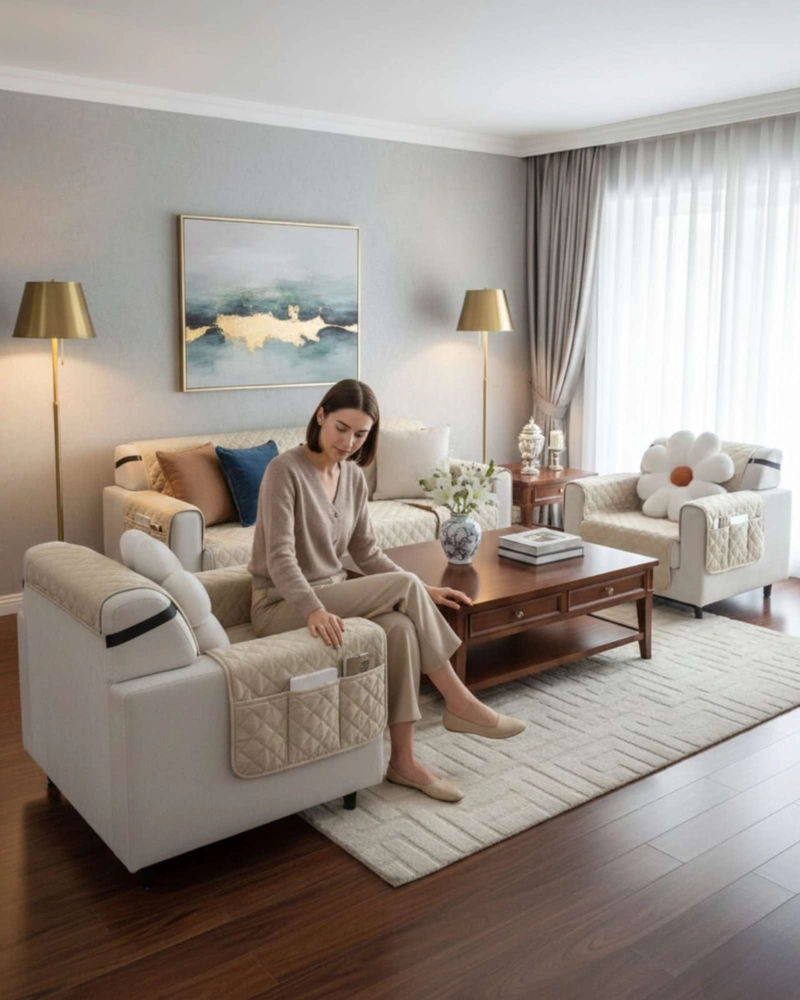 CUBRE SILLON REVERSIBLES CON BOLSAS SEST DE 3 PIEZAS 3+1+1 - 1