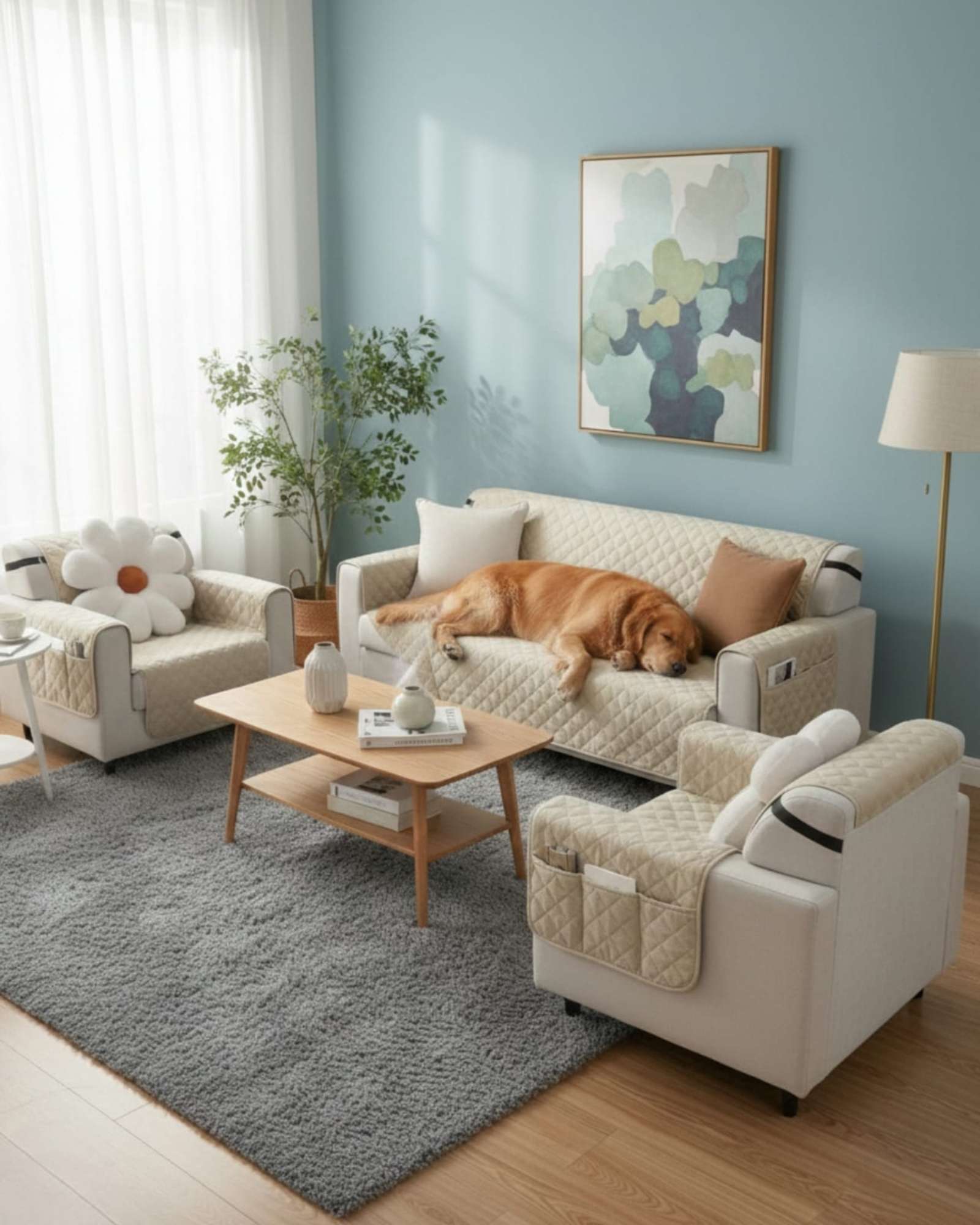 CUBRE SILLON REVERSIBLES CON BOLSAS SEST DE 3 PIEZAS 3+1+1 - 2