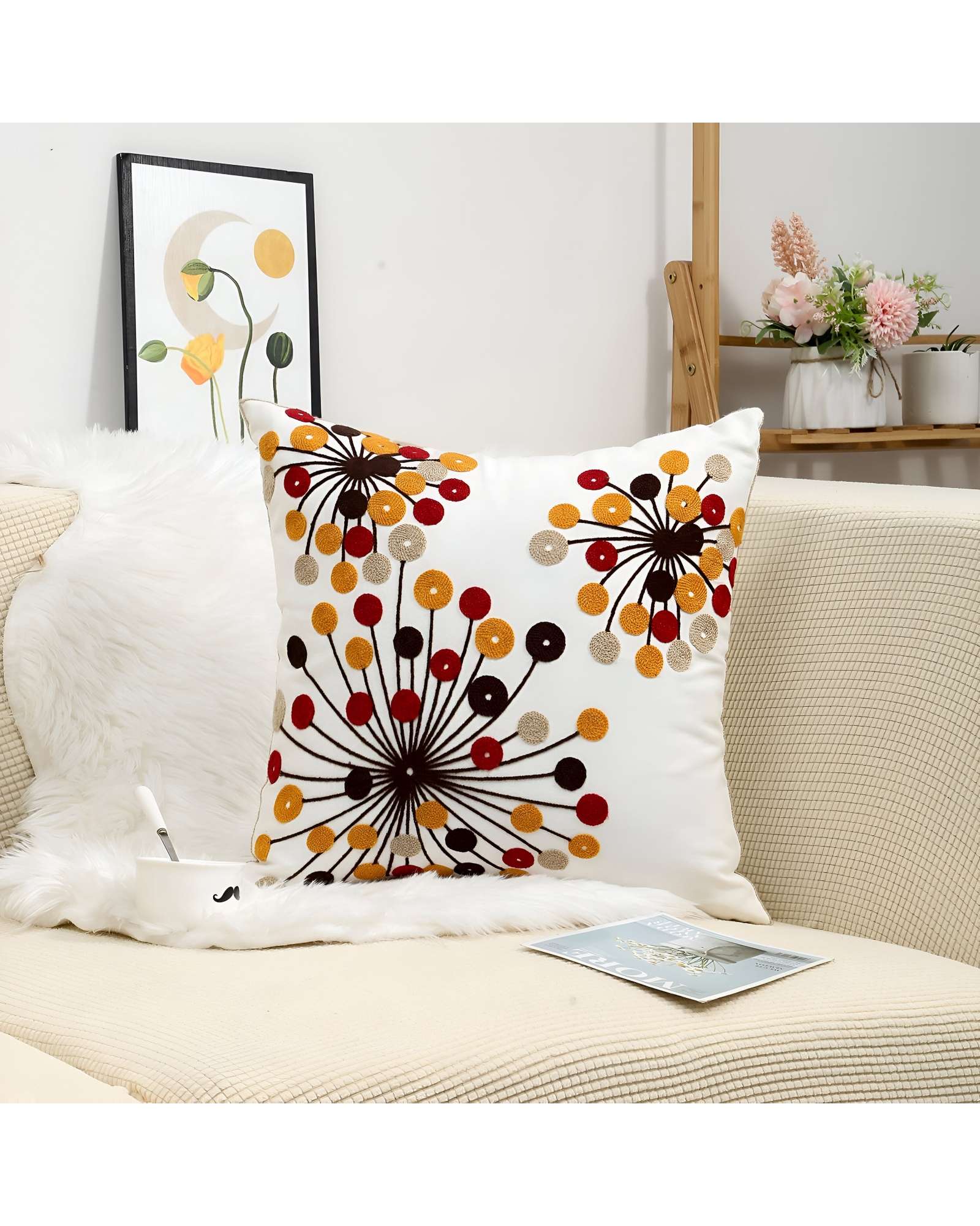 SET DE 4 FUNDAS BORDADAS 45X45 C5 - 3