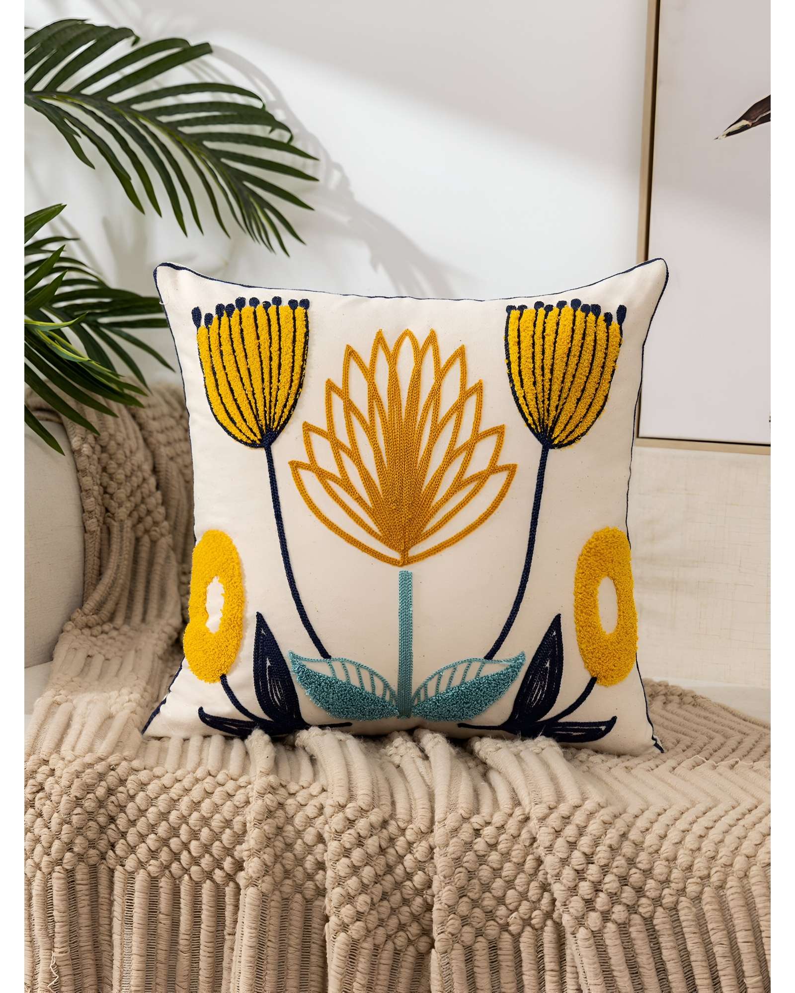 SET DE 6 FUNDAS BORDADAS 45X45 C16 - 3