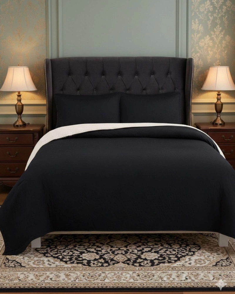 COBERTOR COLCHA QUILT SHERPA KING MEDIDA 250X270 CM - 1