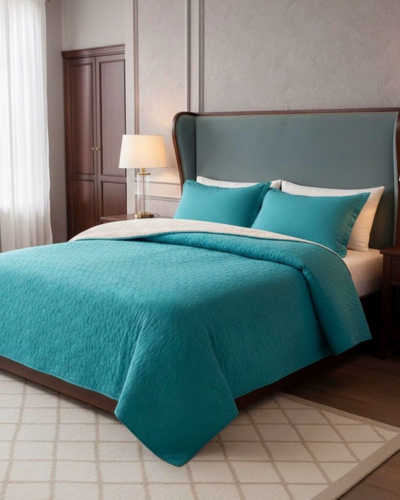 COBERTOR COLCHA QUILT SHERPA KING MEDIDA 250X270 CM - 4