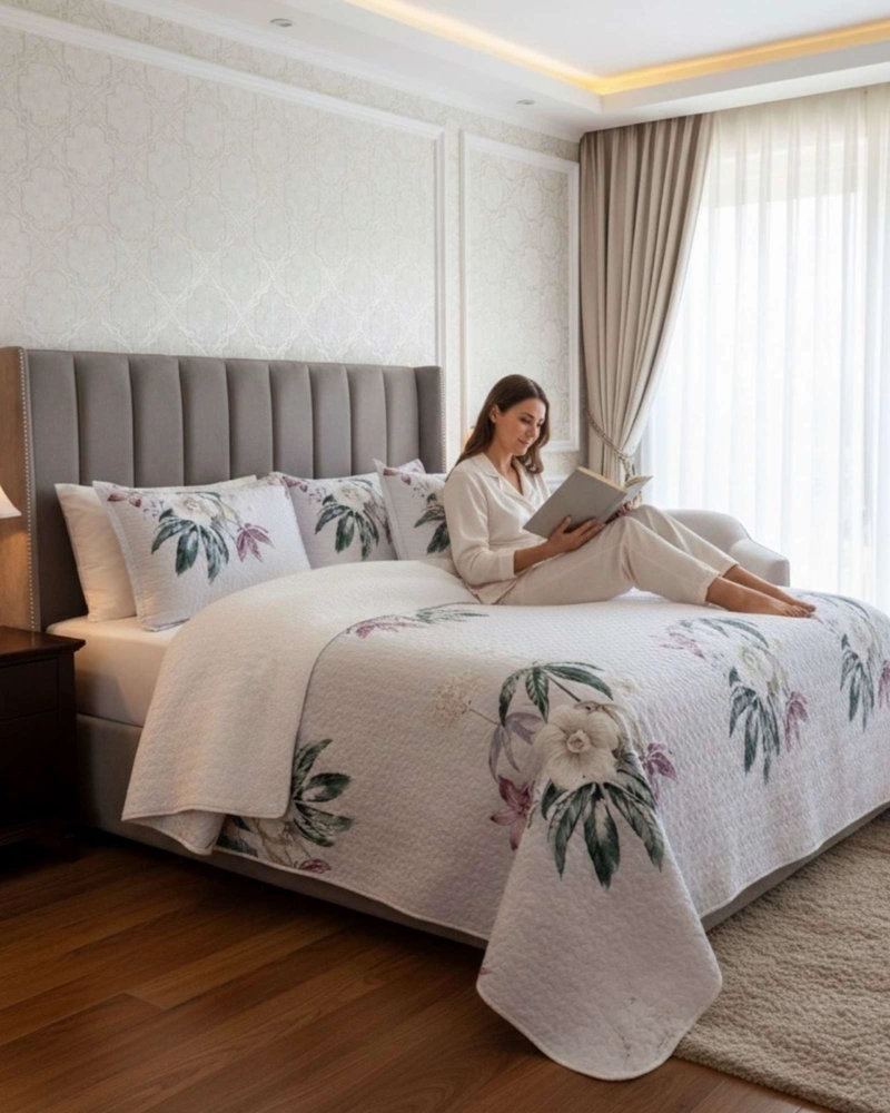 COBERTOR COLCHA QUILT SHERPA KING MEDIDA 250X270 CM - 4