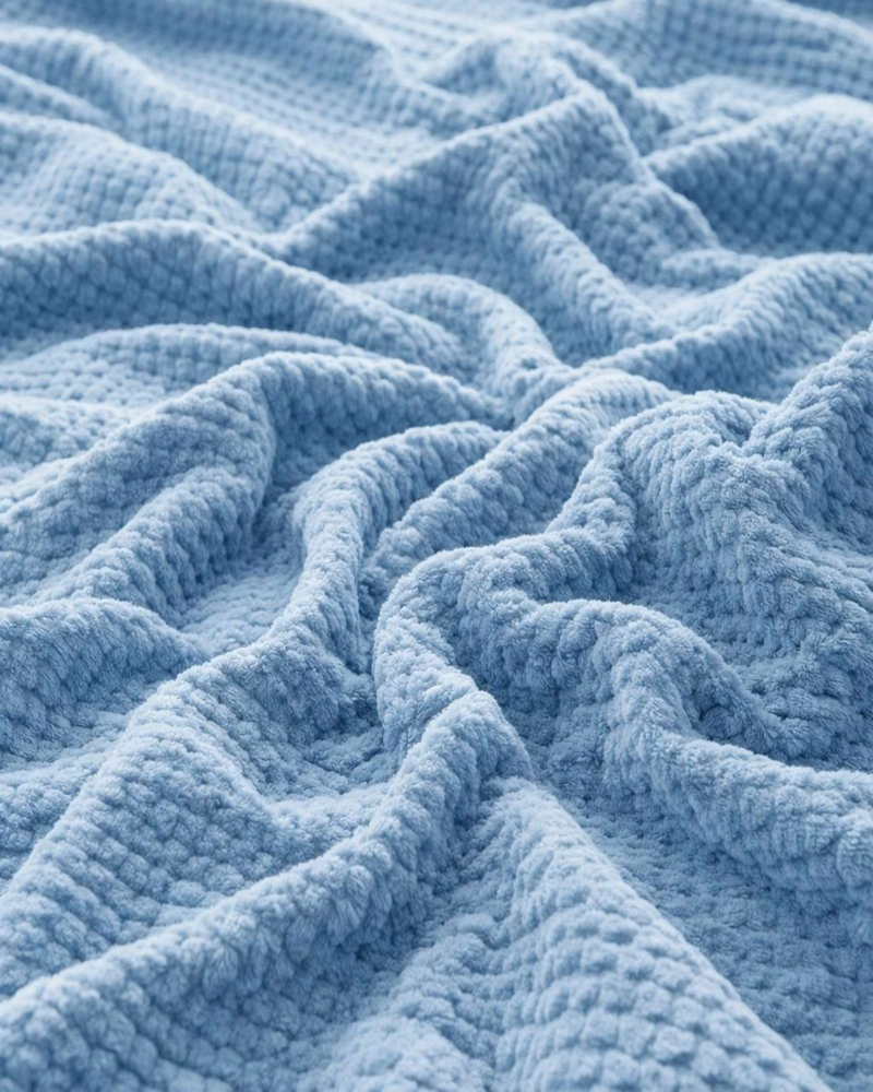 FRAZADA CON CHIPORRO 2 PLAZA 200X230CM CELESTE - 1