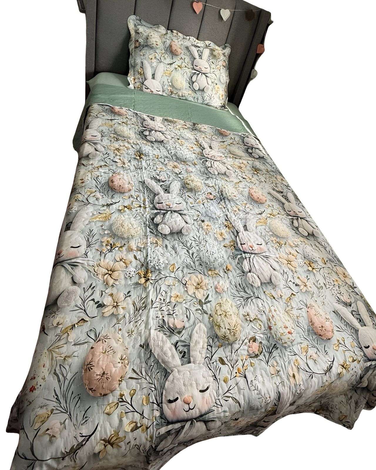 CUBRECAMA QUILT PRIMAVERA VERANO INFANTIL CONEJO - 1