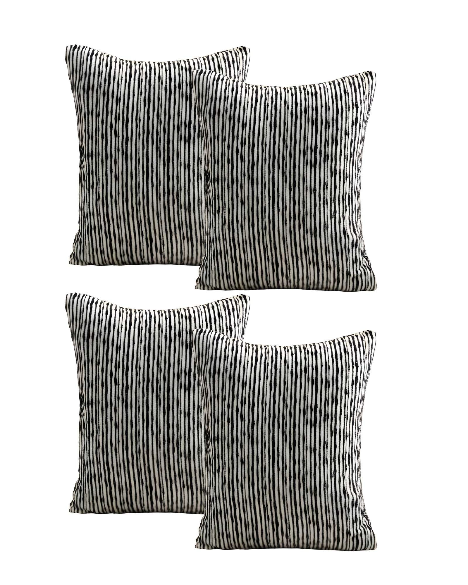 PACK DE 4 FUNDAS DE COJIN CHENILLE LINEA EN COLOR NEGRO - 2
