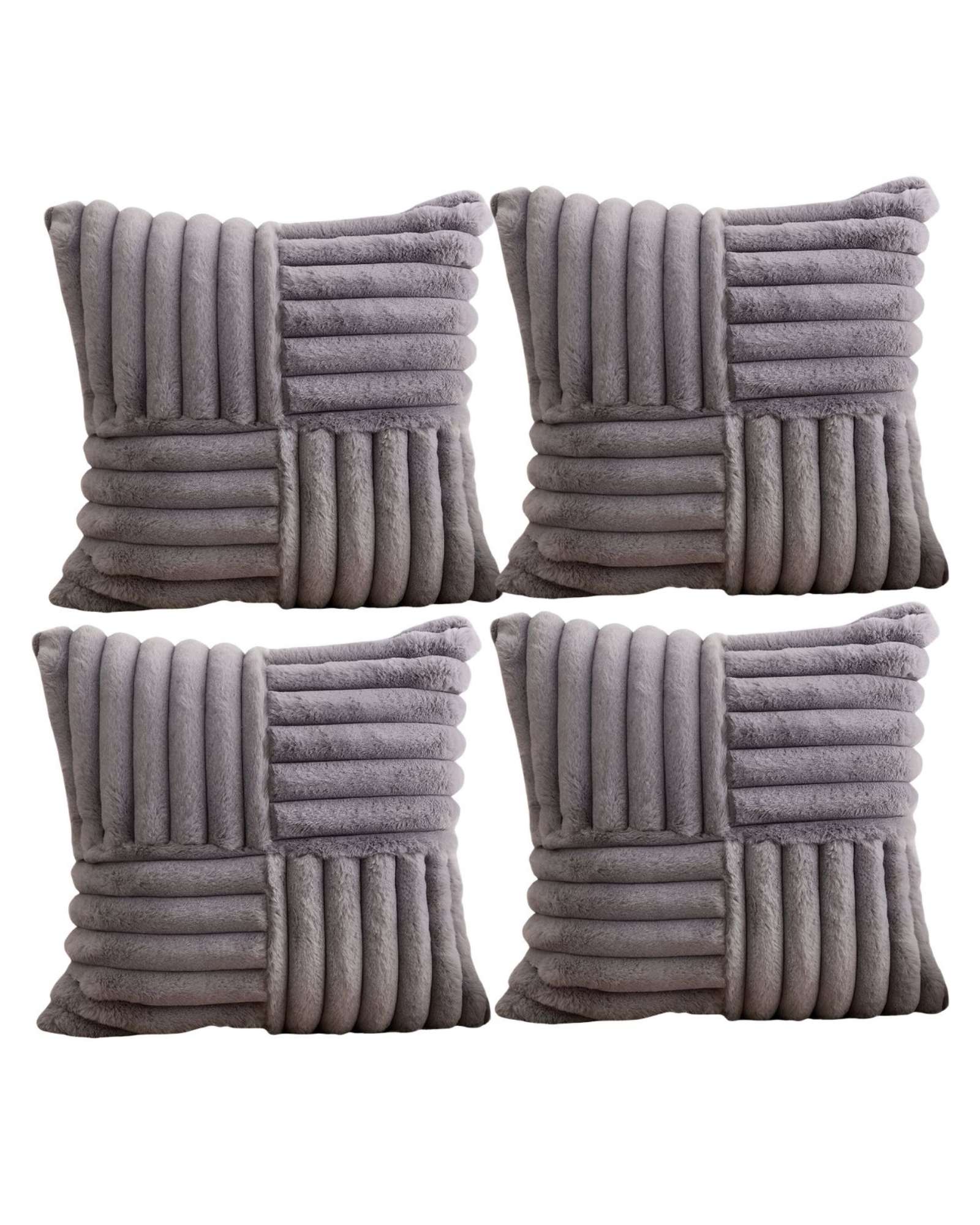 PACK DE 4 FUNDAS PELUDA EMPALMADA MORADO - 2