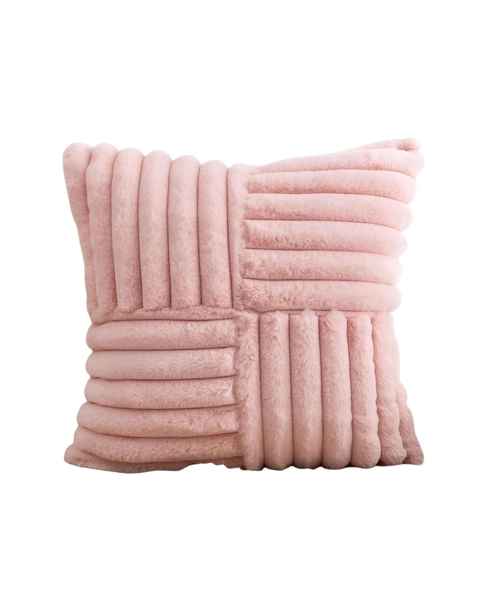 PACK DE 2 FUNDAS PELUDA EMPALMADA ROSA - 1