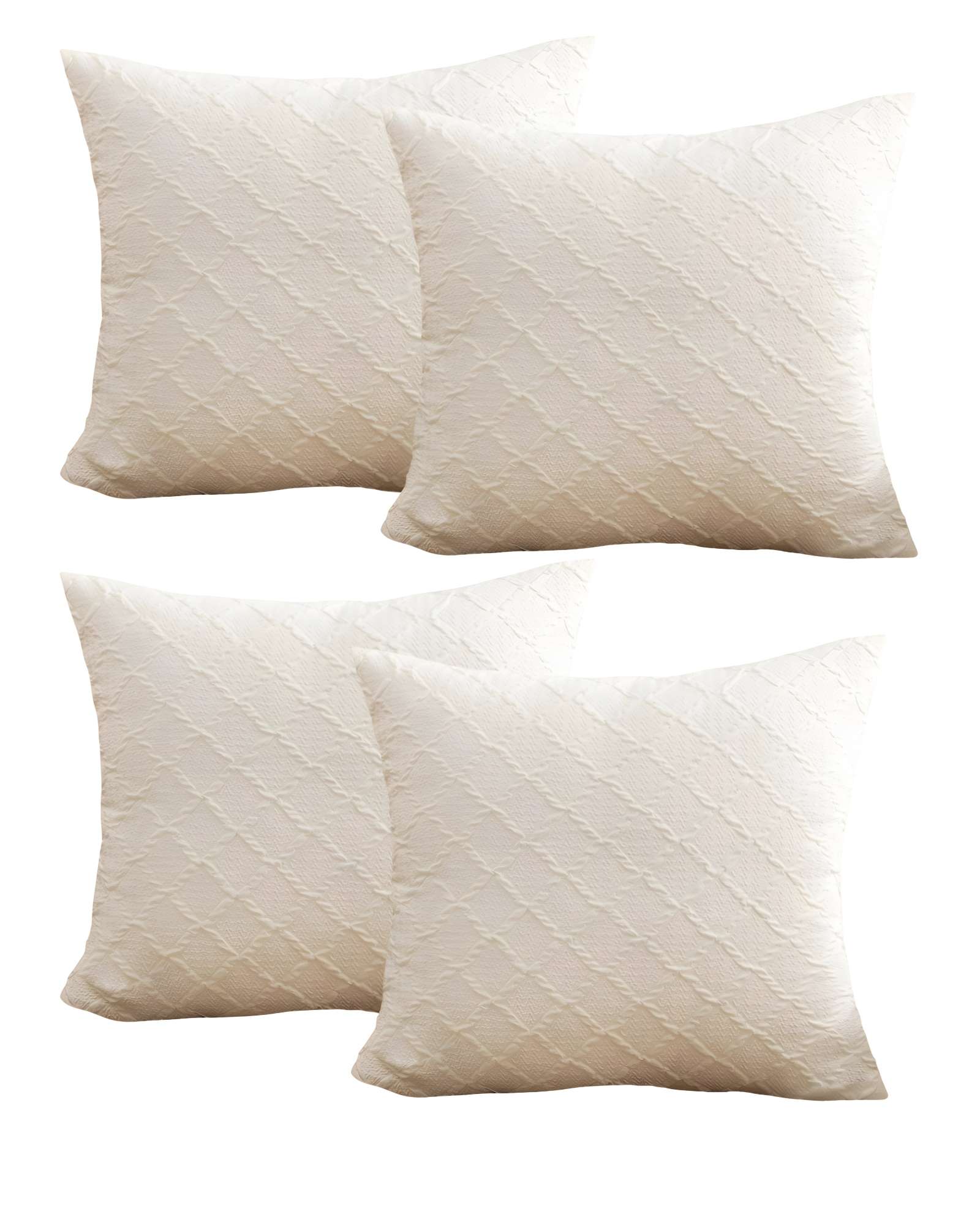 PACK DE 4 FUNDAS DE TERCIOPELO TRENZADO EN COLOR BLANCO - 2