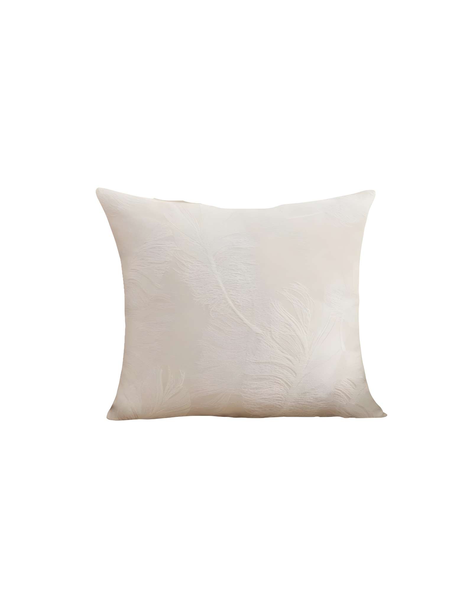 PACK DE 4 FUNDAS DE COJIN DE HOJAS EN COLOR BLANCO - 1