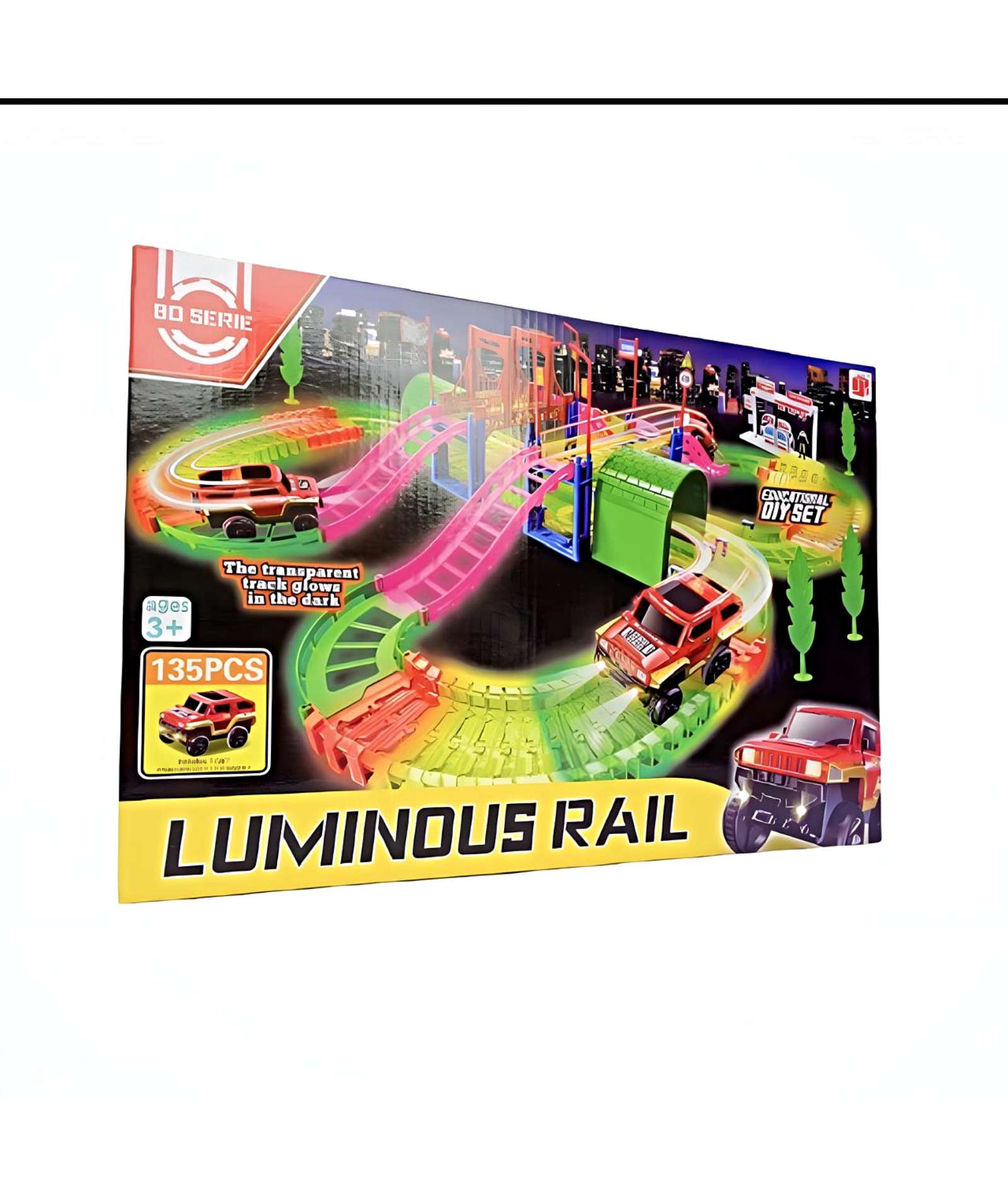 PISTA DE AUTO RIEL LUMINOSO GRANDE 135PC - 1