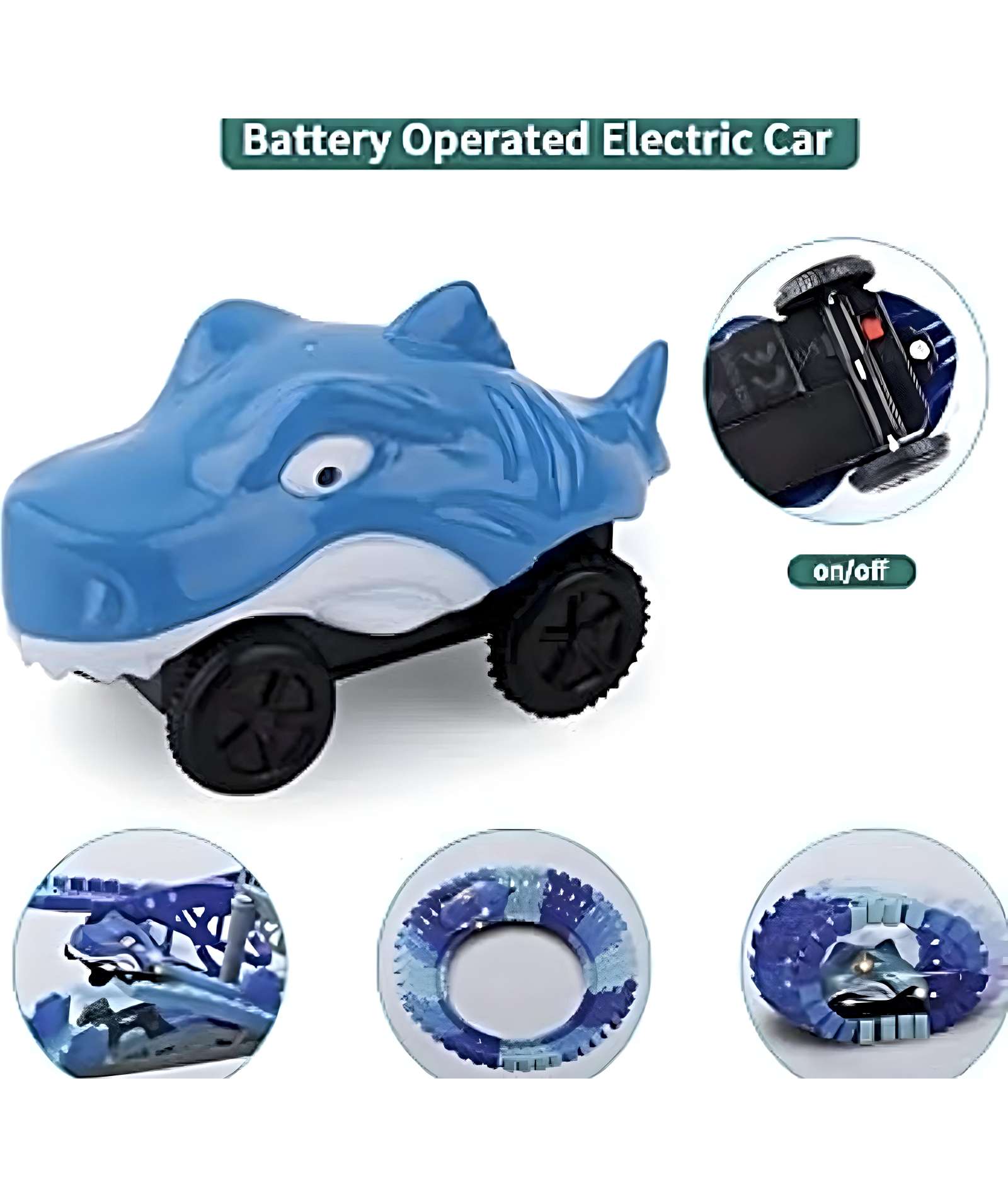 PISTA DE AUTO TIBURÓN SHARK ELECTRICA PARA NIÑOS - 4
