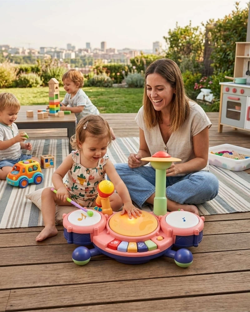 JUGUETE INFANTIL BATERIA MUSICAL INTERACTIVA CON MELODIAS - 4