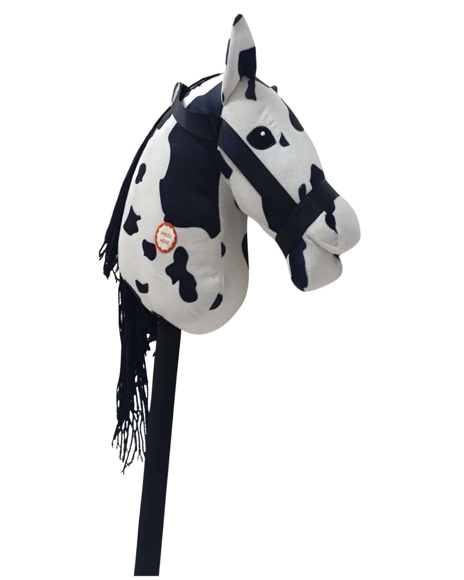 CABALLO DE MADERA CON SONIDO EN COLOR BLANCO CON MANCHAS - 3