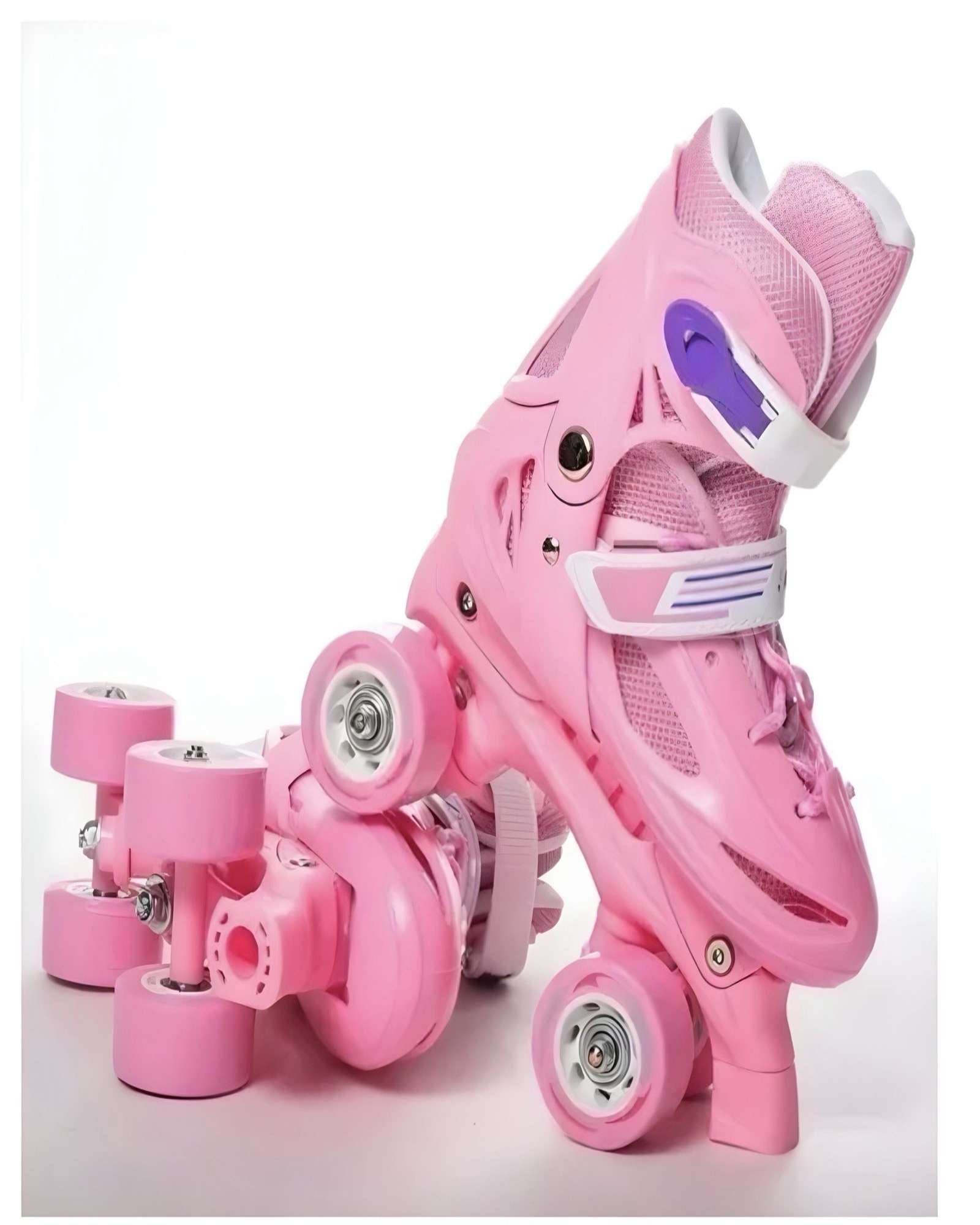 PATINES AJUSTABLES 4 RUEDAS NIÑA ROSADO TALLA M 35-38 - 3
