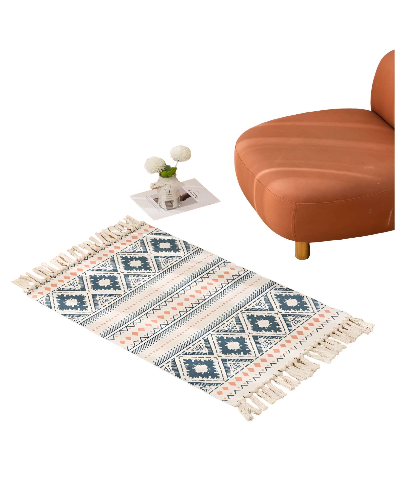 JUEGO DE 2 ALFOMBRAS DE LINO 60X90 CM PARA BAJADA DE CAMA - 1