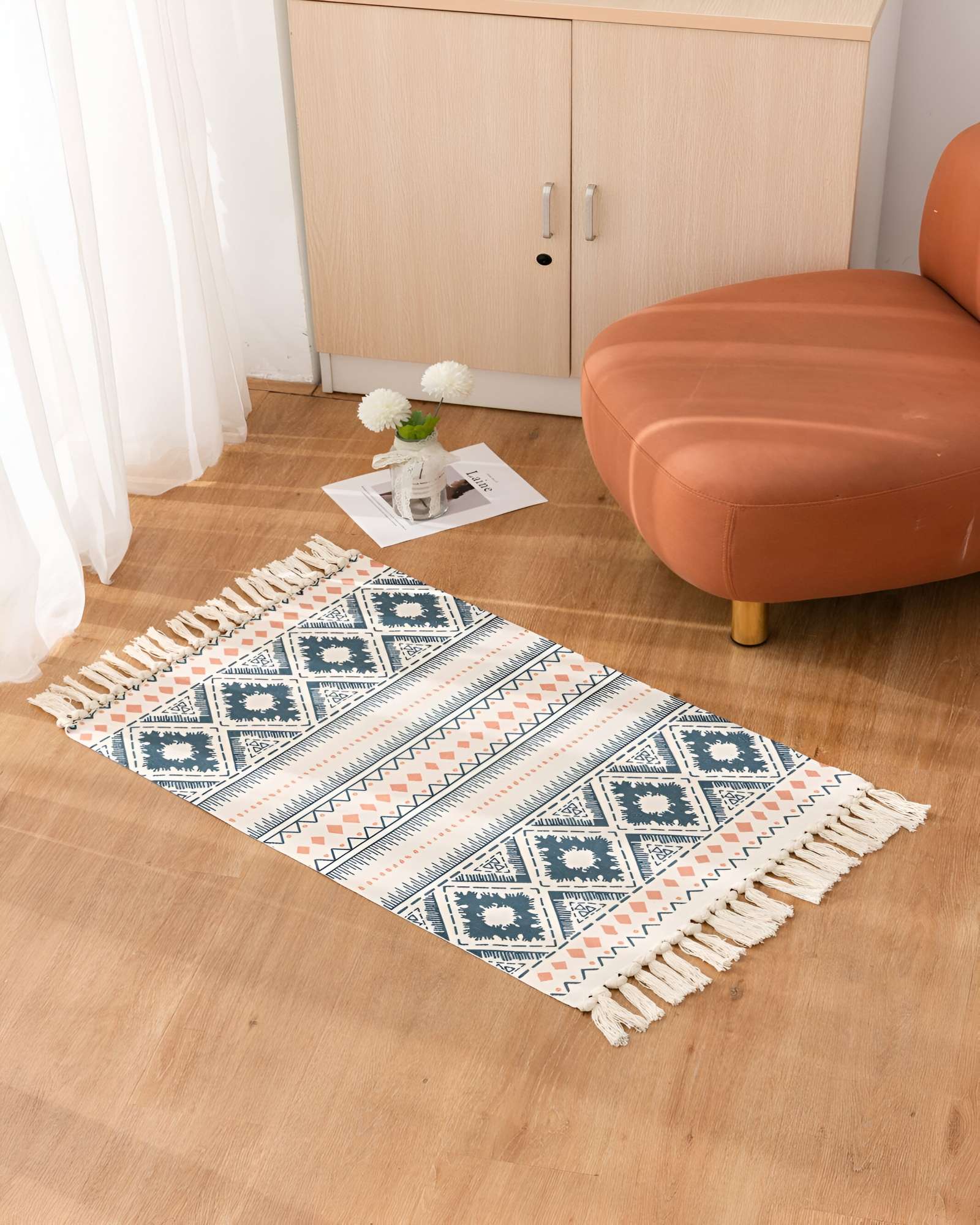 JUEGO DE 2 ALFOMBRAS DE LINO 60X90 CM PARA BAJADA DE CAMA - 4