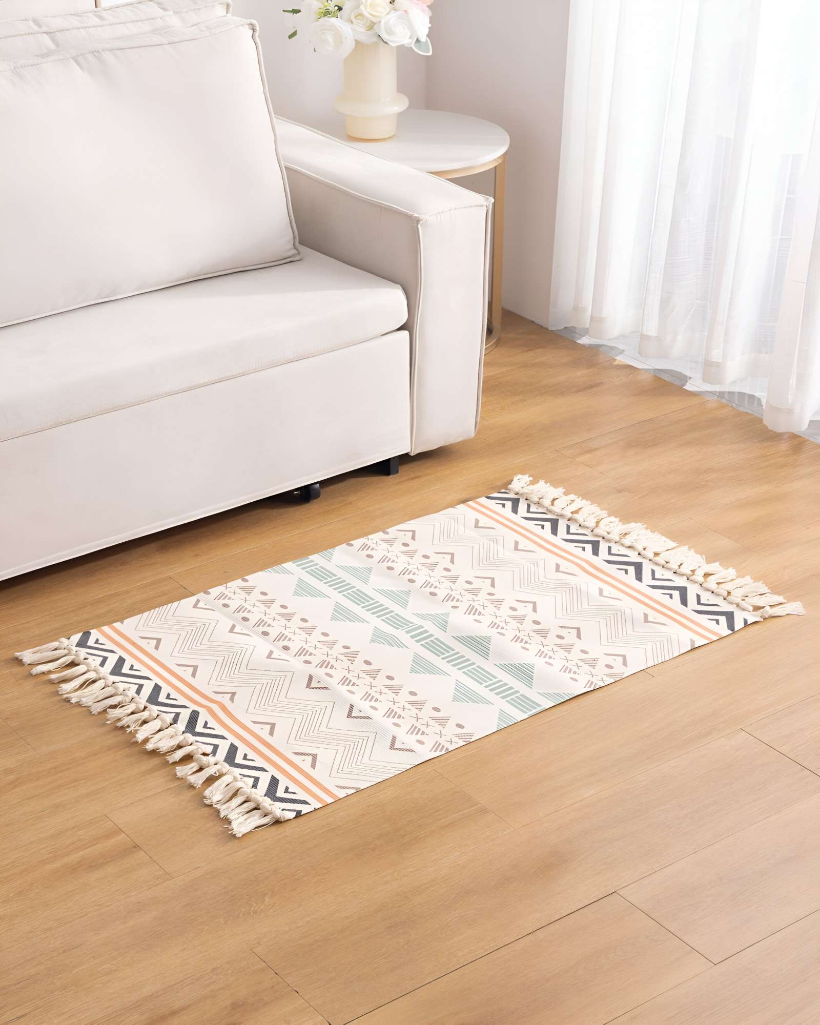 JUEGO DE 3 ALFOMBRAS DE LINO 60X90 CM PARA BAJADA DE CAMA - 4