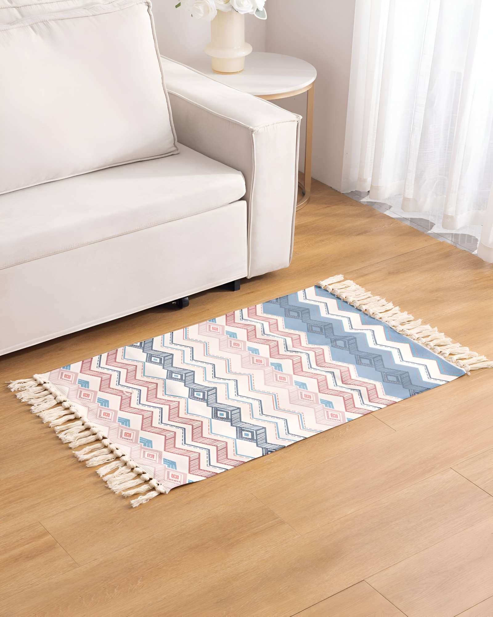 JUEGO DE 3 ALFOMBRAS DE LINO 60X90 CM PARA BAJADA DE CAMA - 4