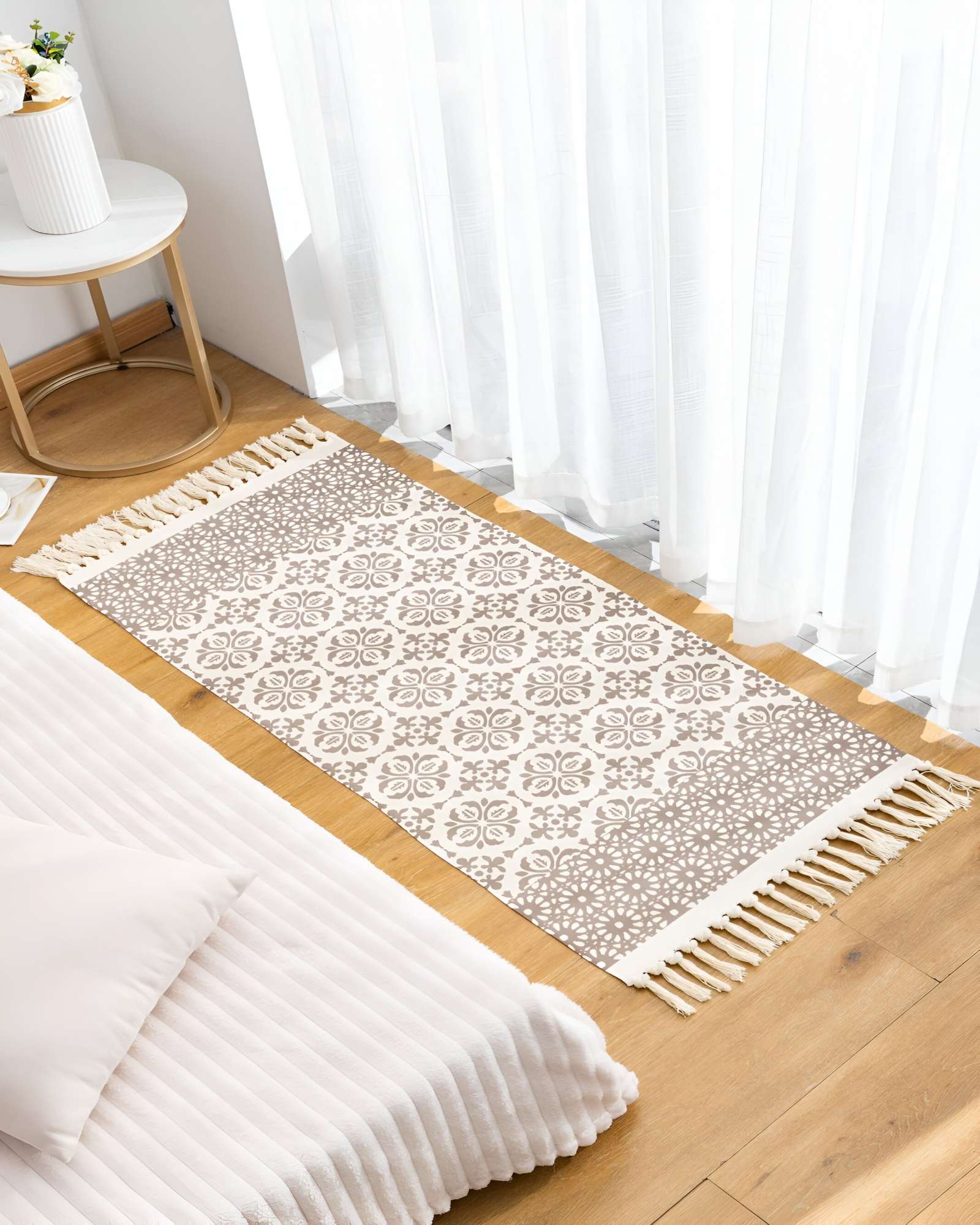 JUEGO DE 3 ALFOMBRAS DE LINO 60X90 CM PARA BAJADA DE CAMA - 4
