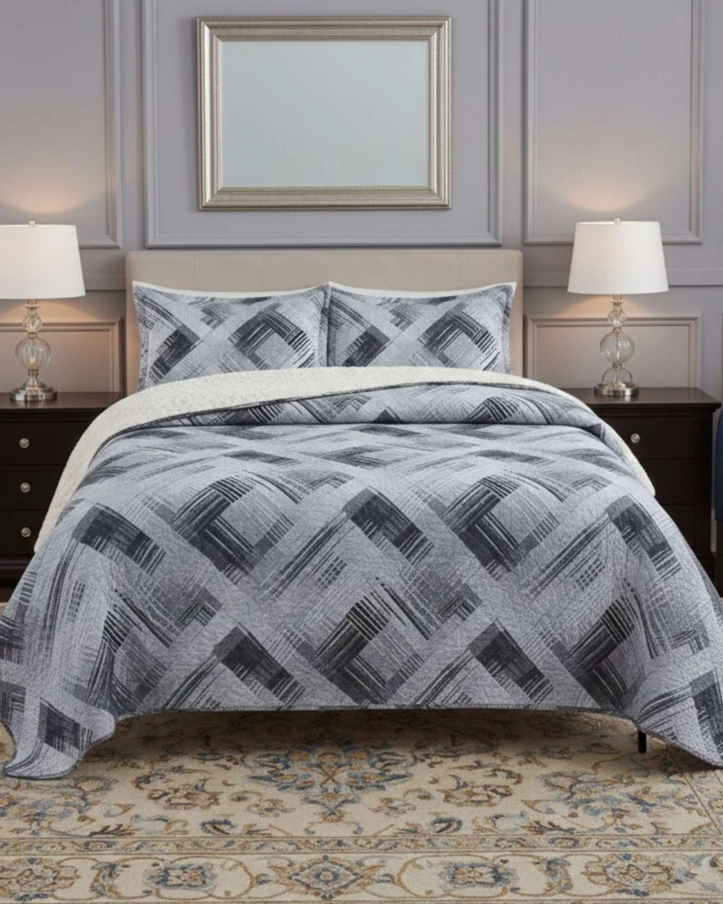 CUBRECAMA QUILT CON SHERPA 2 PLAZA 230 CM X 250 CM - 1