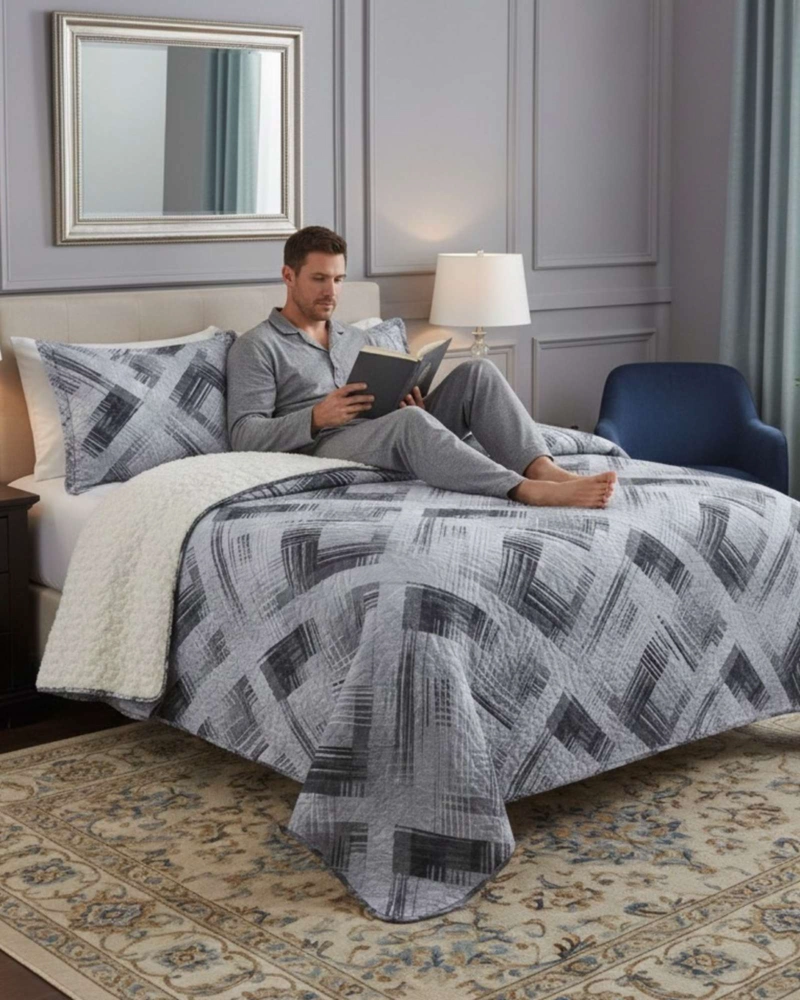 CUBRECAMA QUILT CON SHERPA 2 PLAZA 230 CM X 250 CM - 2
