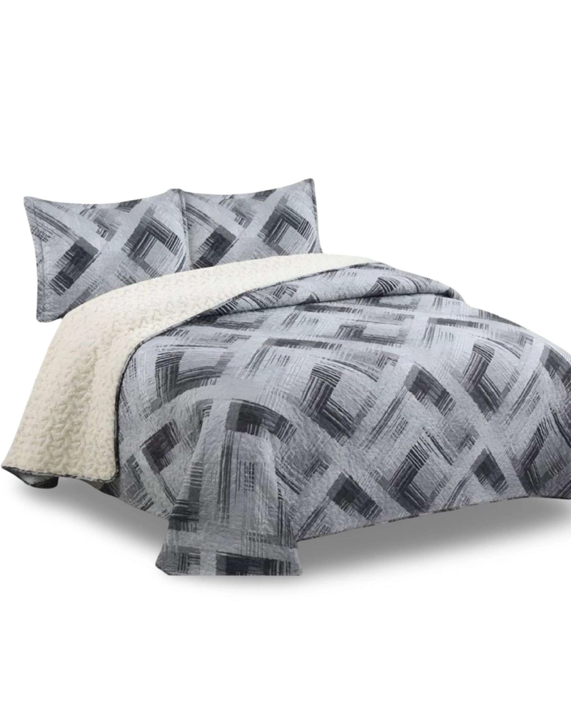 CUBRECAMA QUILT CON SHERPA 2 PLAZA 230 CM X 250 CM - 5